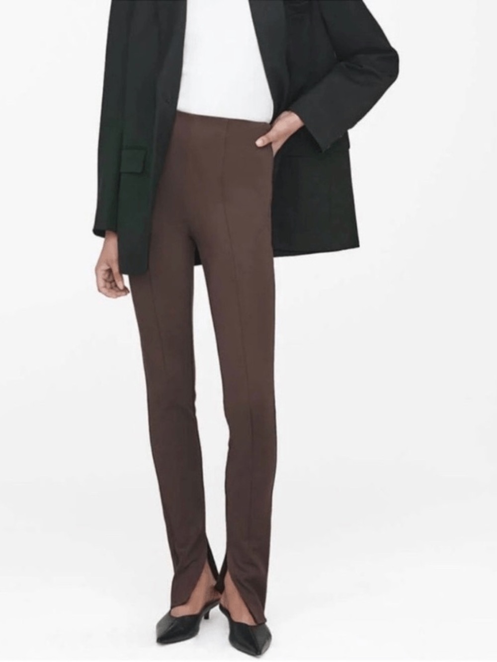 Anine Bing Max Pant In Chocolate Brown